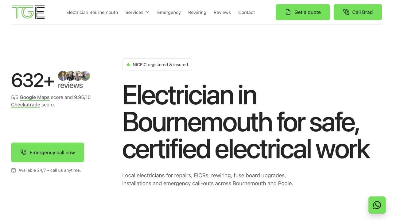 Toogood Electrical website